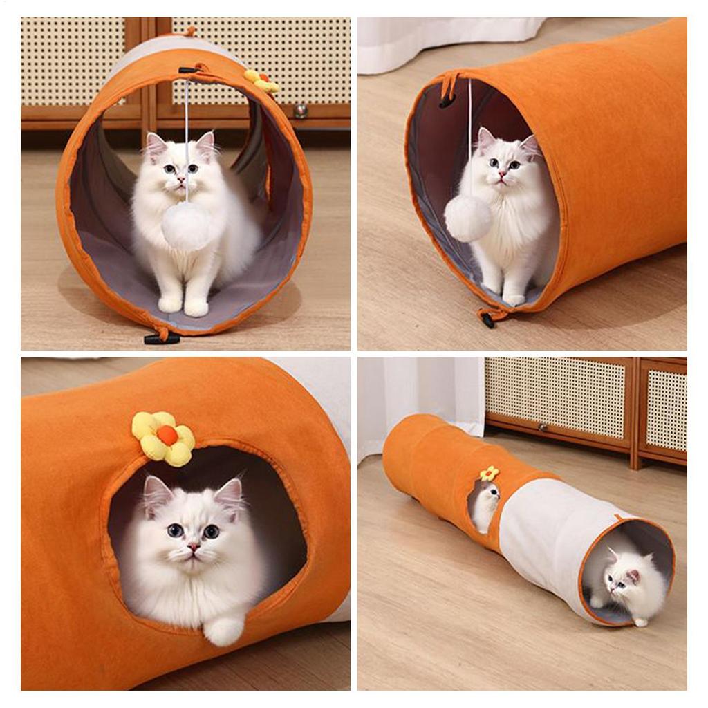 Kattunnelrör Vikbara Kattleksaker Kattunge Träning Interaktiv Rolig Leksak Tunnel Uttråkad för Valp Kattunge Husdjurstillbehör Kattillbehör