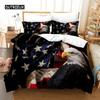 American Flag Duvet Cover Set Microfiber Red White Stripe Decor Bedding Independence Day Freedom Theme Quilt Cover