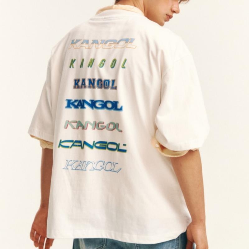 Kangol ShorT Sleeve T shirT 2777 Off whiTe