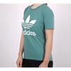 Adidas Originals Trefoil Logo Crew Neck Pullover Solid Color Sports Printed Short Sleeve T-Shirt Women Tops Future-Water-Green FM3300