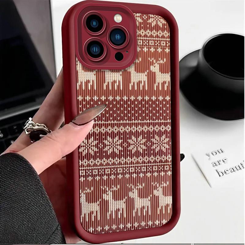 

Модный чехол с принтом тотема оленя, гибкий мягкий силиконовый чехол TPU, полная задняя крышка для Realme Realme GT 6 вино красного