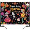 1 Piece, Day of the Dead Decoration, Polyester Fabric, Day of the Dead Background Banner, Skull Background Banner