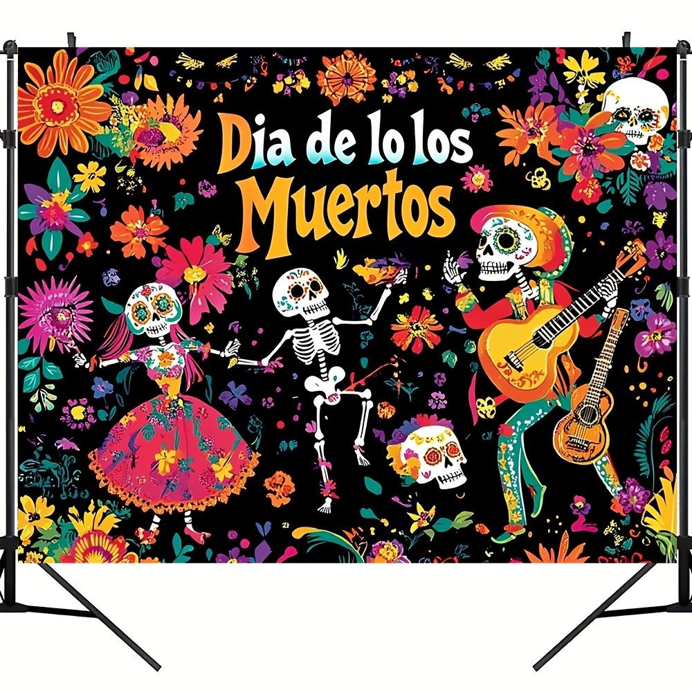 1 Piece, Day of the Dead Decoration, Polyester Fabric, Day of the Dead Background Banner, Skull Background Banner