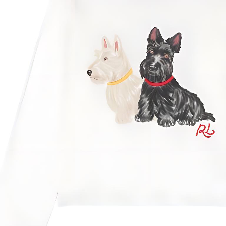 Polo Ralph Lauren T-skjorte FW24 Hundetrykk Bokstavlogo Broderi Rund Hals Langermet Barn Topper Hvit 312951031-001