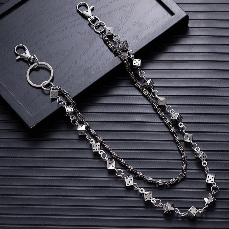 Dark Punk Style Dice Skull Skull Waist Chain Bracelet Necklace Jeans Chain Cool Personality Hip Hop Accessories