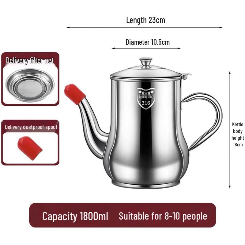 Large Capacity Food Grade Stainless Steel Oil Storage Pot with Kitchen Filter