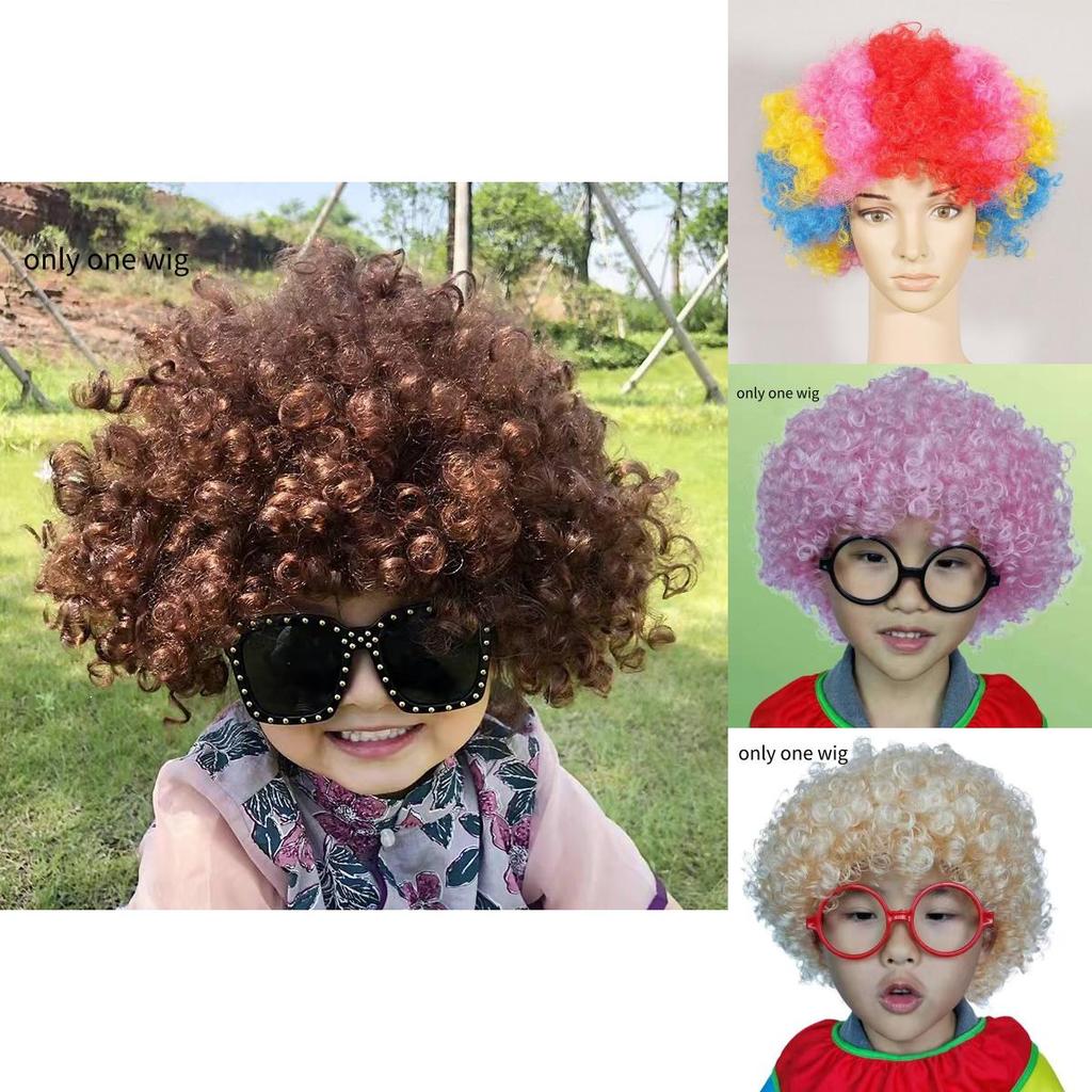 Parrucca Costume Joker con Capelli Esplosione Colorata per Bambini e Adulti Divertimento per Feste