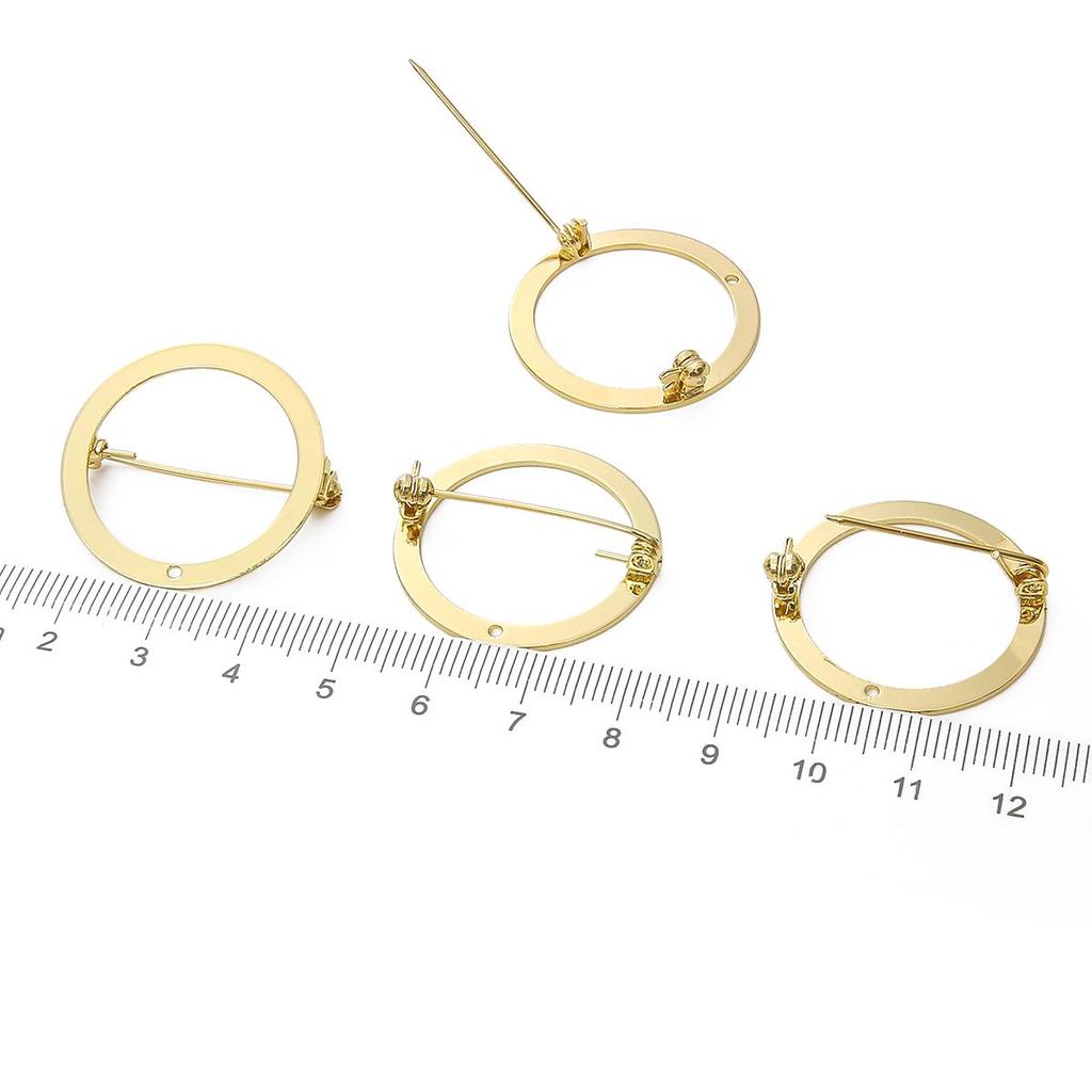 Copper Circular Safety Brooch For DIY Jewelry Making Craft Accessories
