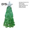 12/15/20CM Seaglass Christmas Tree Decoration Blue Green Sea Glass Starfish Shell Ocean-themed Xmas Tree Figurine Holiday Resin Tree Desktop Ornament