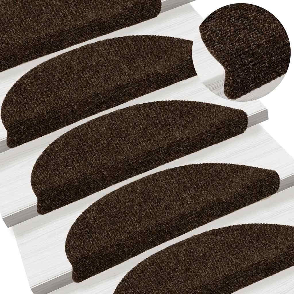 Self-Adhesive Stair Mats 30 Pcs. Brown 56X17X3 Cm