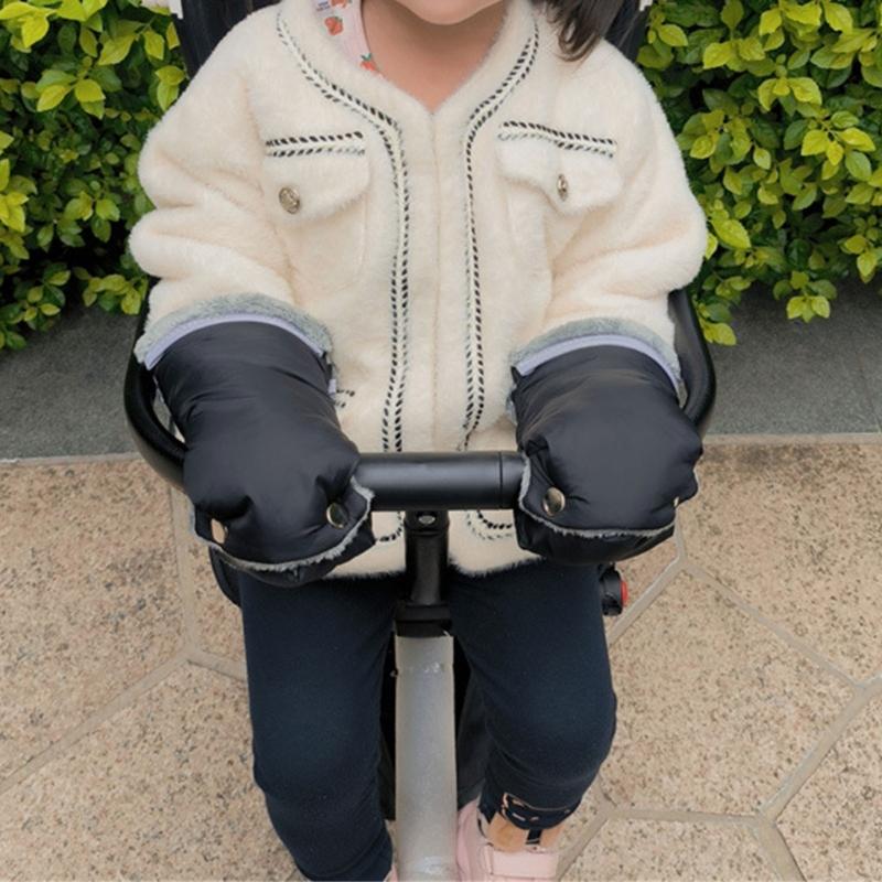 Baby Stroller Gloves Thick Fleece Lining Hand Warmer Infant Cart Mittens Winter Warm Hand Muffs for Outdoor Activities