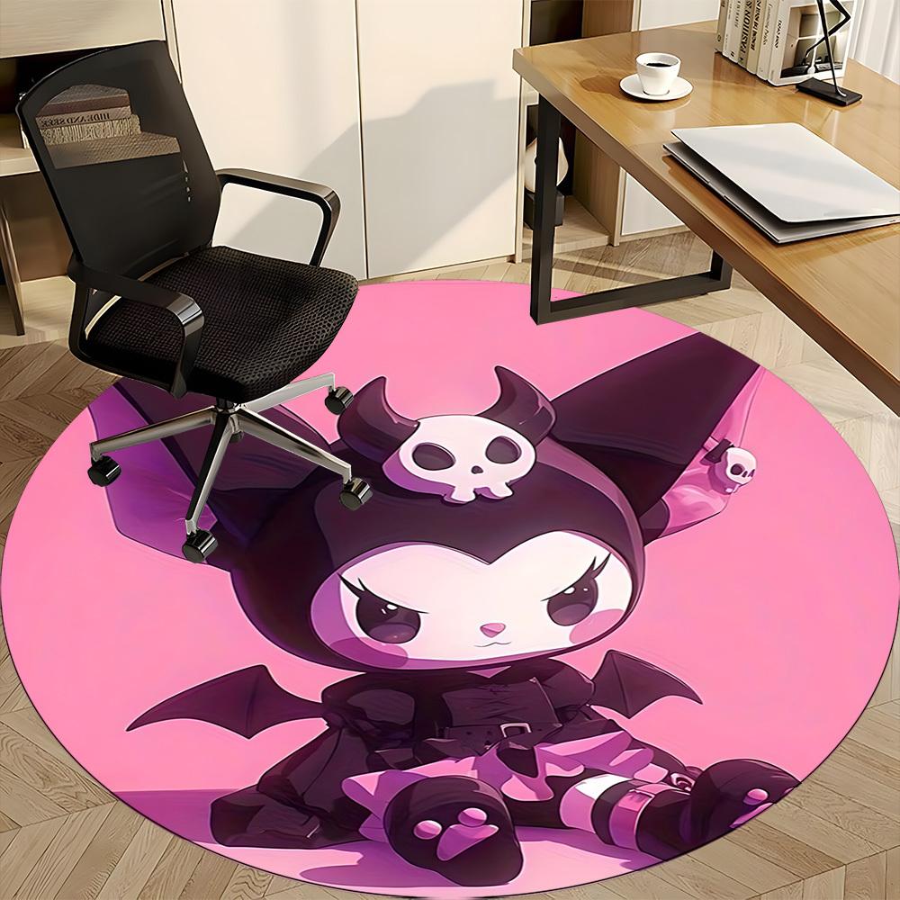 Kuromi Sanrio Office Round Area Rug,  Under Office Chairs Bedroom Living Room Home Decor a0908197