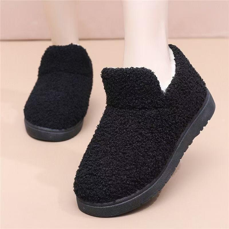 

Winter velvet new women s cotton shoes soft sole comfortable fluffy shoes casual snow boots thickened warm shoes 41 чёрный