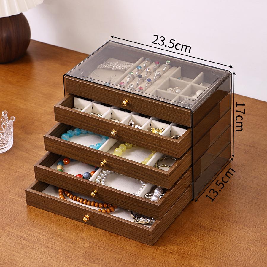 Dustproof Multi-layer Jewelry Box with Drawer for Bracelets, Necklaces, Rings, and Earrings - Large Capacity Storage for Accessories