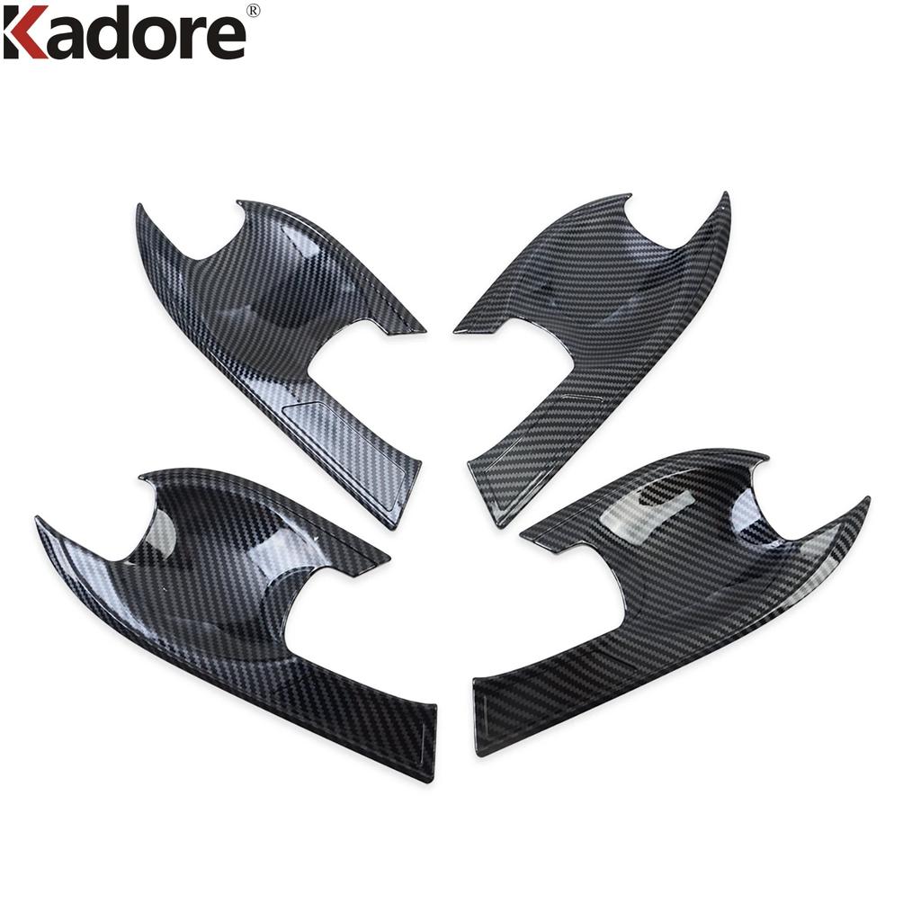 Side Door Handle Bowl Cover Trim For Honda Fit Jazz Carbon Fiber Car Molding Garnish Exterior Accessories