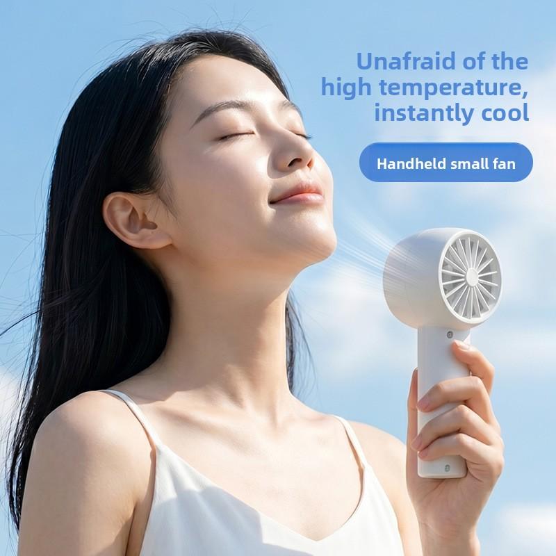 New Portable Outdoor Dormitory Desktop Digital Display Turbo USB Charging Port Handheld Mini Fan Small Fan