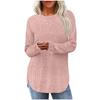 Women's New Loose Round Neck High-low Curved Hem Top for Women, T-shirt