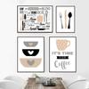 Painting The Kitchen Utensils Wall Art Pictures Print Restaurant Cafes Room Home Decor Coffee Cups Cutlery Poster Nordic Canvas