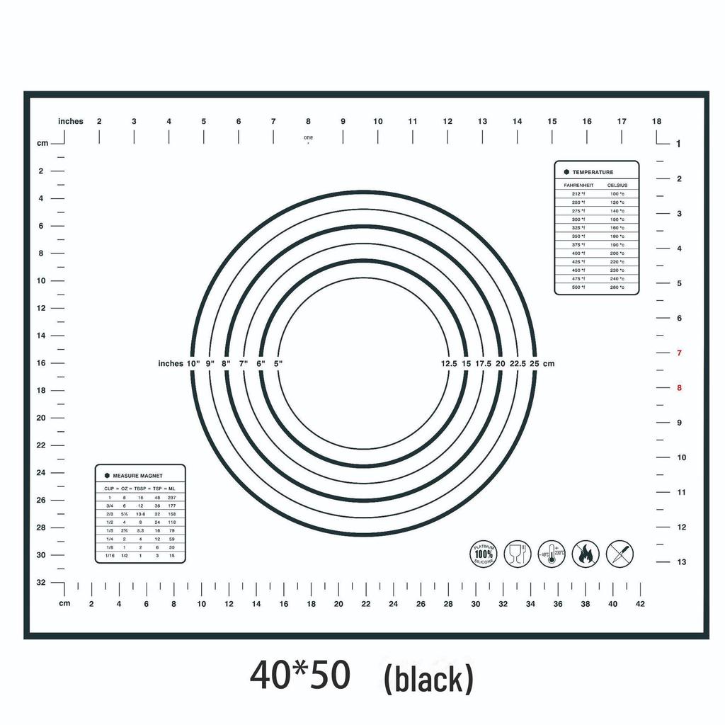 70x50cm Oversized Silicone Kneading and Rolling Mat, Heat-Resistant Non-Stick Baking Tool & Dough Mat