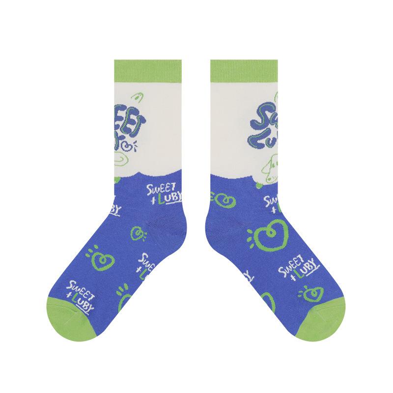 

Summer Cartoon Doggy Girl Dopamine Trendy Socks - Breathable and Odor-resistant Socks, Mid-calf Short Socks 1 pair