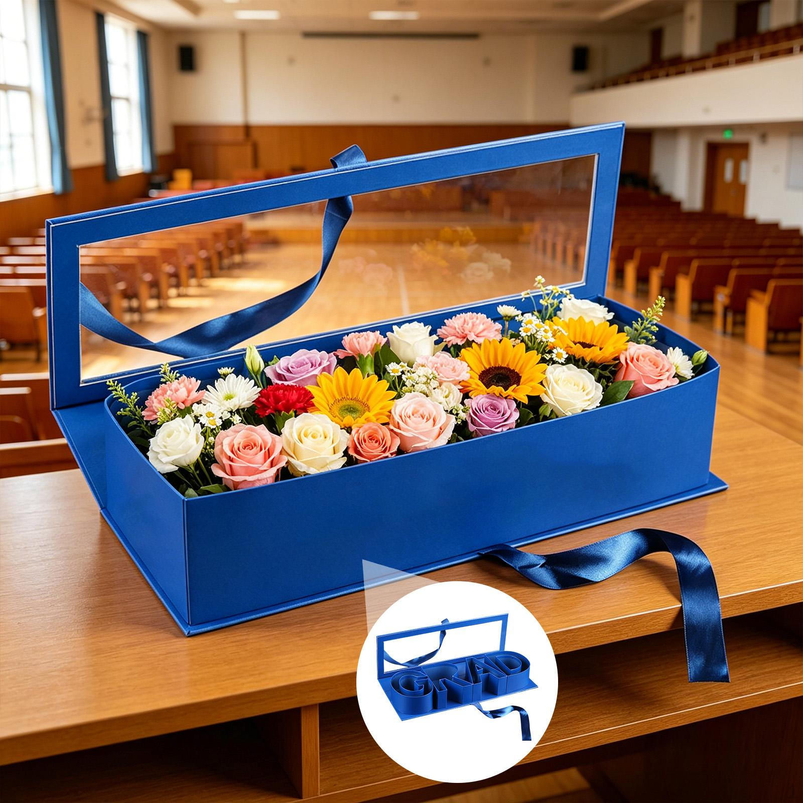 A Decorative, Practical, And Transparent Gift Box, Ideal for Birthday Gifts. Versatile, It Can синий