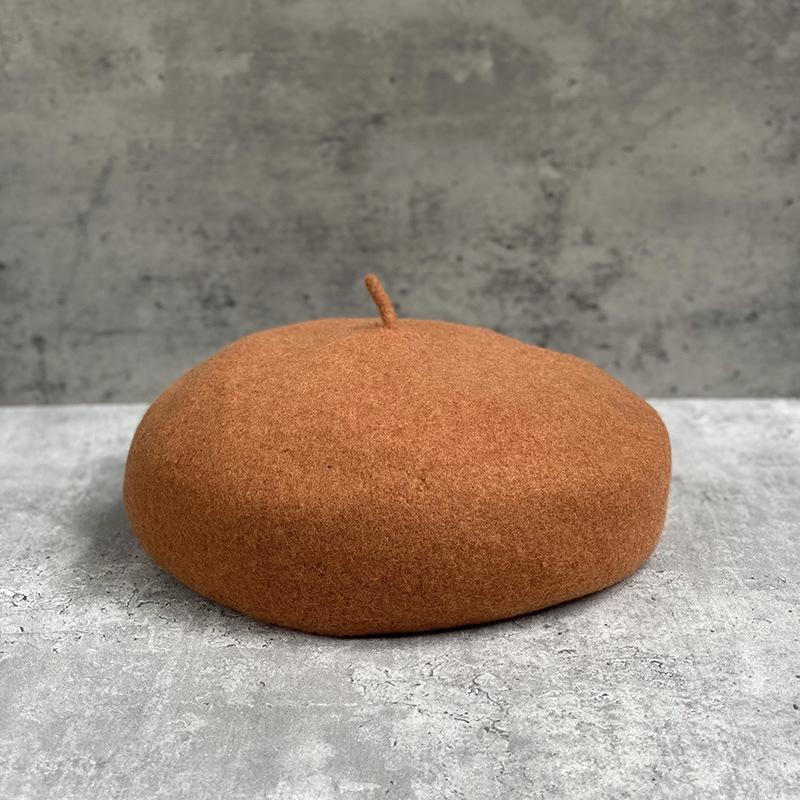 Australische Haar-Baskenmütze Kinder-Malermütze Aufgewertetes gestreiftes Schweißband Zarte dreidimensionale Pilzmütze Wollknospenmütze