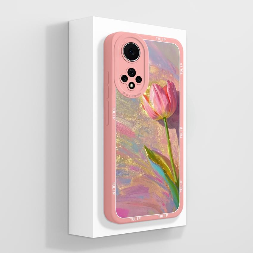 For Huawei Nova 9 10 11 Pro Y60 Y72 Phone Casing Pretty Watercolor Flowers Patterns Liquid Silicone Anti Drop Premium Protection Cover For Huawei Case