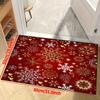 1pc Christmas Snowflake Area Mat - Red with Golden & White Snowflakes, Non-Slip Machine Washable Mat for Living Room, Bedroom,