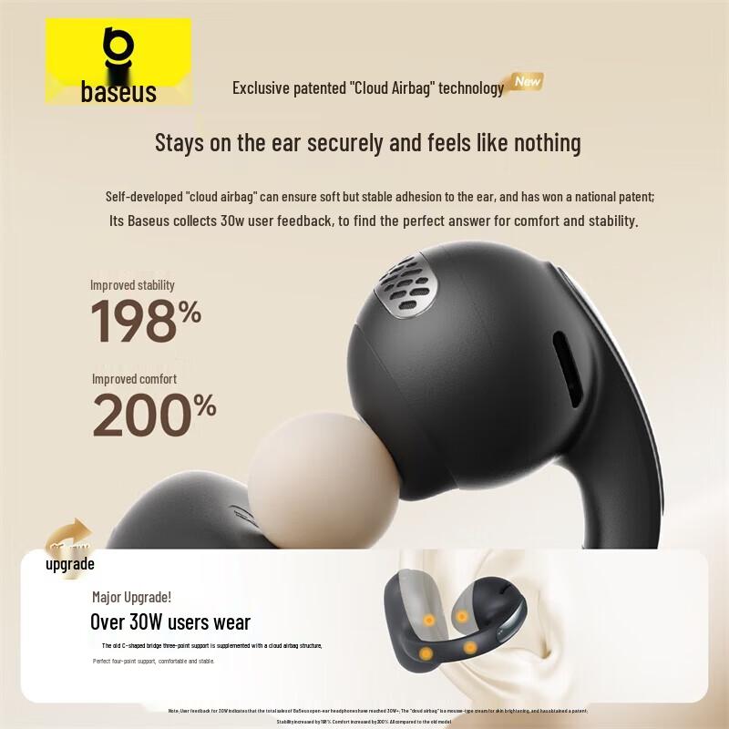 Baseus MC1 Open-Ear Bone Conduction Bluetooth Ear Clip Headphones