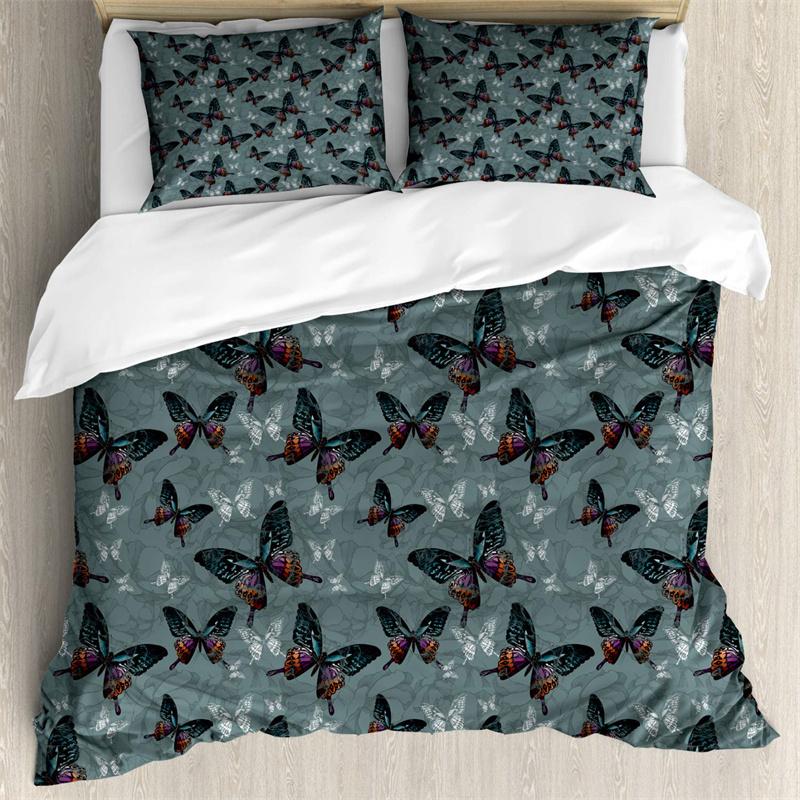 Comforter Butterfly Romantic Spring Theme Bedding Set Colorful Flying Butterflies Twin Full For Girls Teen Deocr