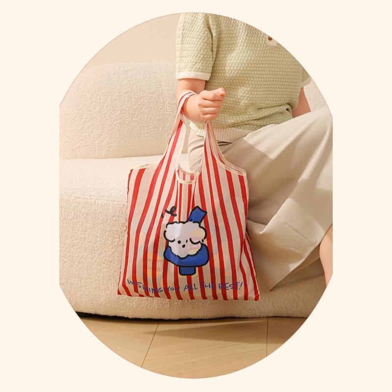 Portable Cartoon Storage Bag Foldable Travel Organizers For Underwear Accessories Multipurpose Polyester Shopping Toted