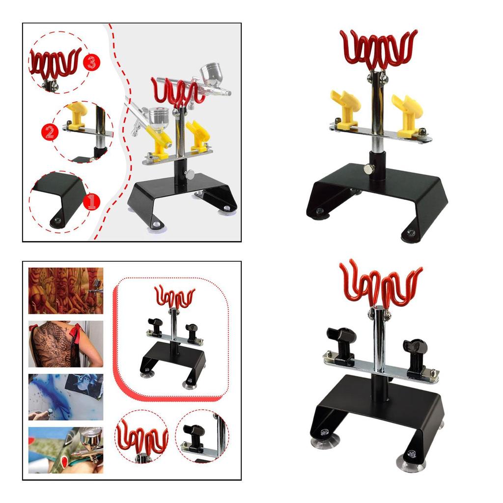 Airbrush Holder Station Airbrush Stand Model Coloring Accessories Supplies Universal with Suction Cups Table Bench Mount