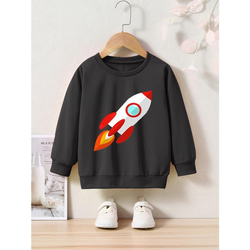 Spring/Autumn Cartoon Print Round Neck Sweatshirt Sportswear