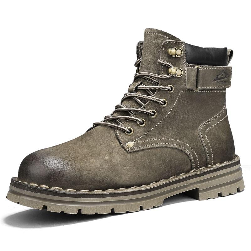 Luxusmarke Outdoor Herrenstiefel High-Top Leder Wanderschuhe Klassische Herren-Knöchelschuhe Motocross-Sneaker Lässige Lederschuhe