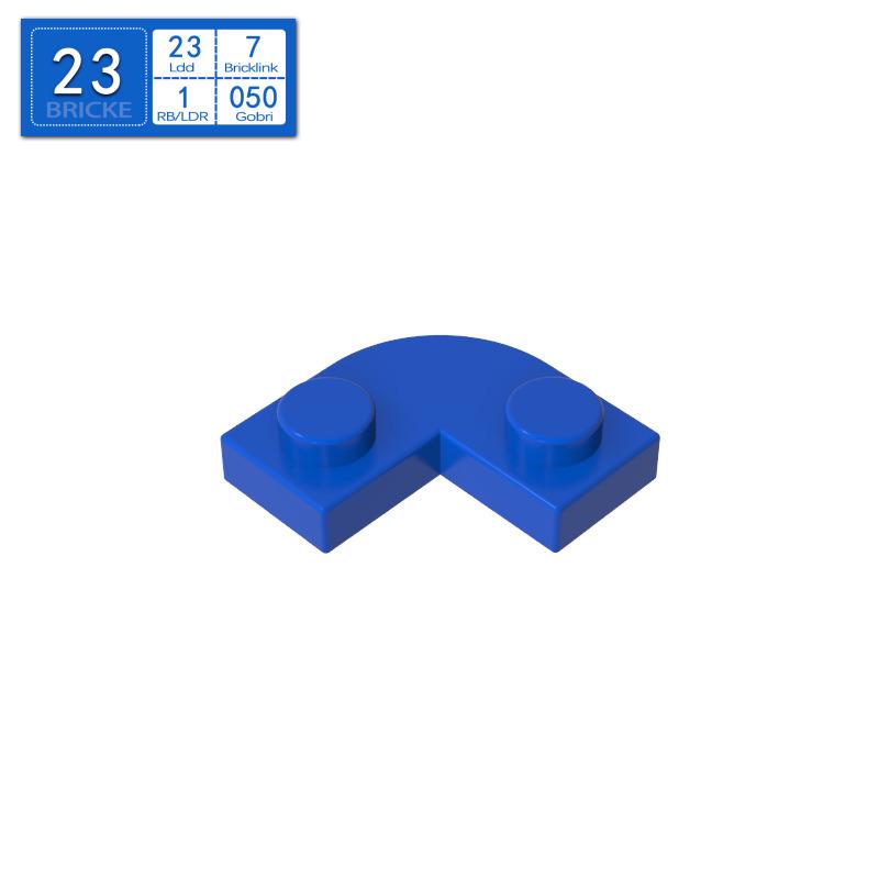 BRICKE 79491 Round Corner 2x2 Block Plate with Notch, LEGO-Compatible Accessory Piece