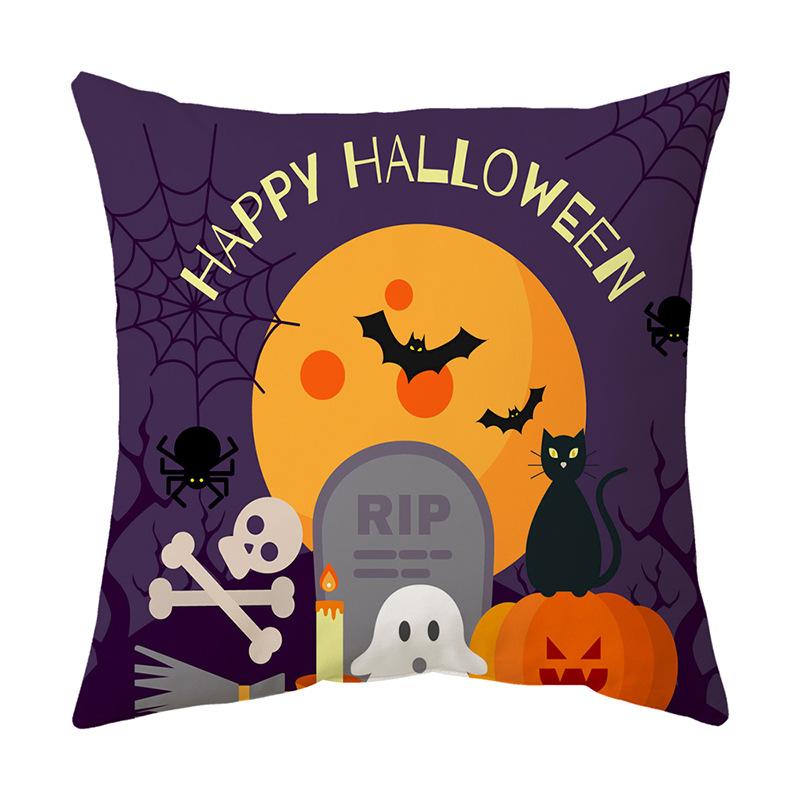 Halloween Series Pumpkin Cushion Pillow Cover Printed Pillow Cover Cushion Cover Holiday Gift