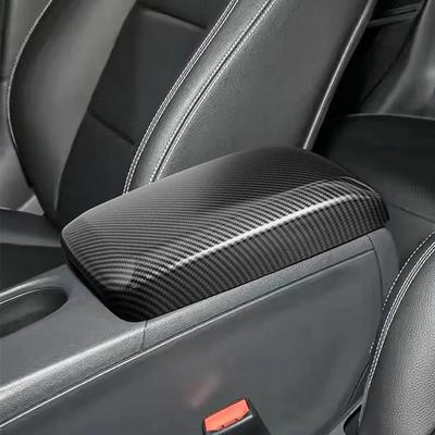 Car Center Armrest Box Panel Cover Carbon Fiber Bright Black Armrest Box Panel Cover For Mercedes Benz GLA220 CLA200A180 B180