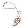Vintage Heart Flower Court-Style Pendant Necklace for Women