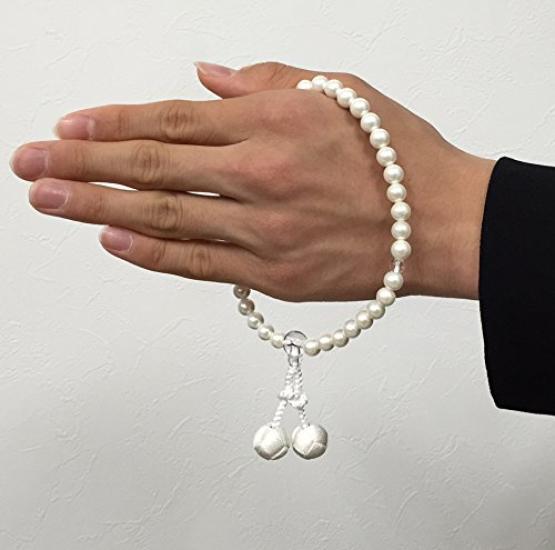 Nenjudo Prayer White Shell Pearls Durable Tassels That Crumple a Rosary Domestically Made Prayer Beads That Can Be Used by All Sects Mala Beads