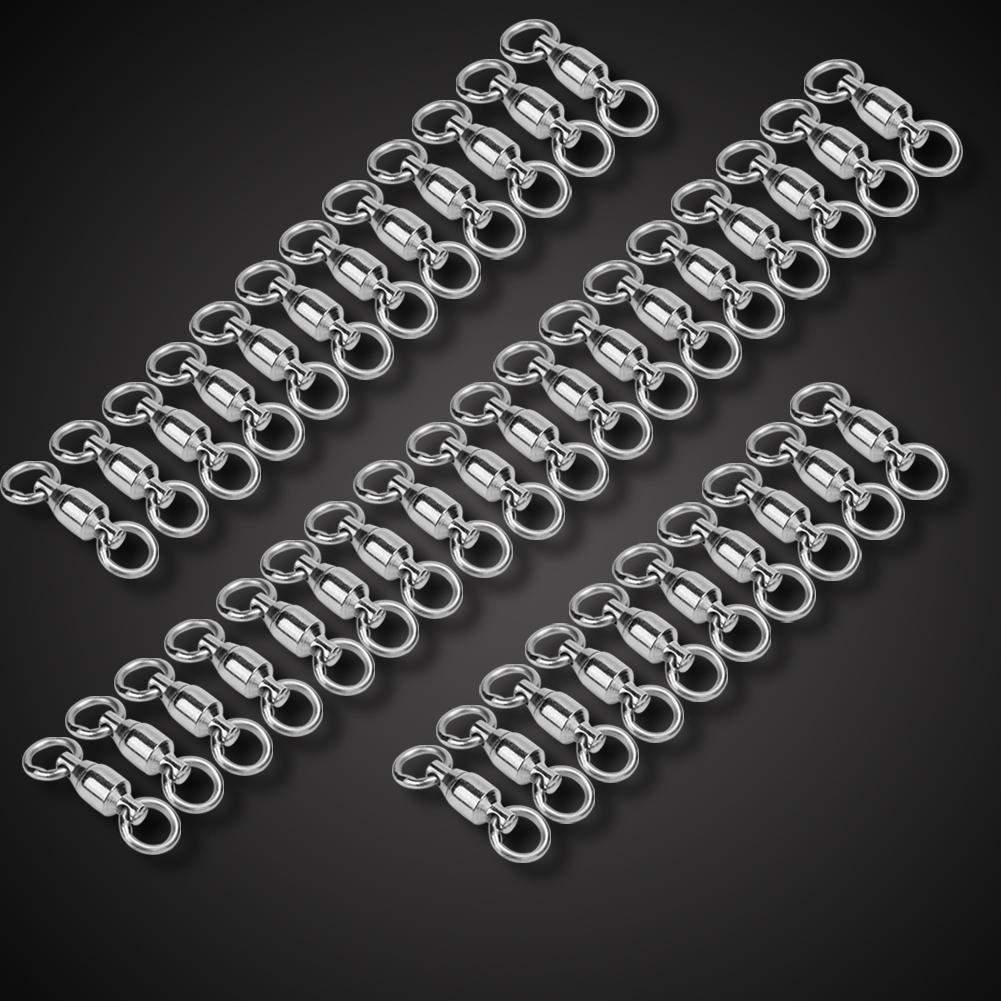Swivel Fishing Tackle Rings Solid Rolling Hooks Lure Bearing (4#20pcs)