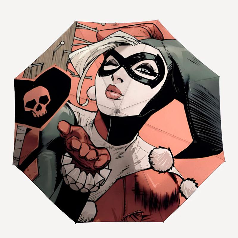 

1pc Harley Quinn Joker Automatic Folding Umbrella - Compact 8-Rib Design, Durable Plastic & Iron, Lightweight for Outdoor Daily Use21206