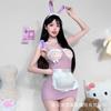 Large size sweet bunny girl with steel rim perspective maid suit erotic underwear sexy midnight charm breast seduction