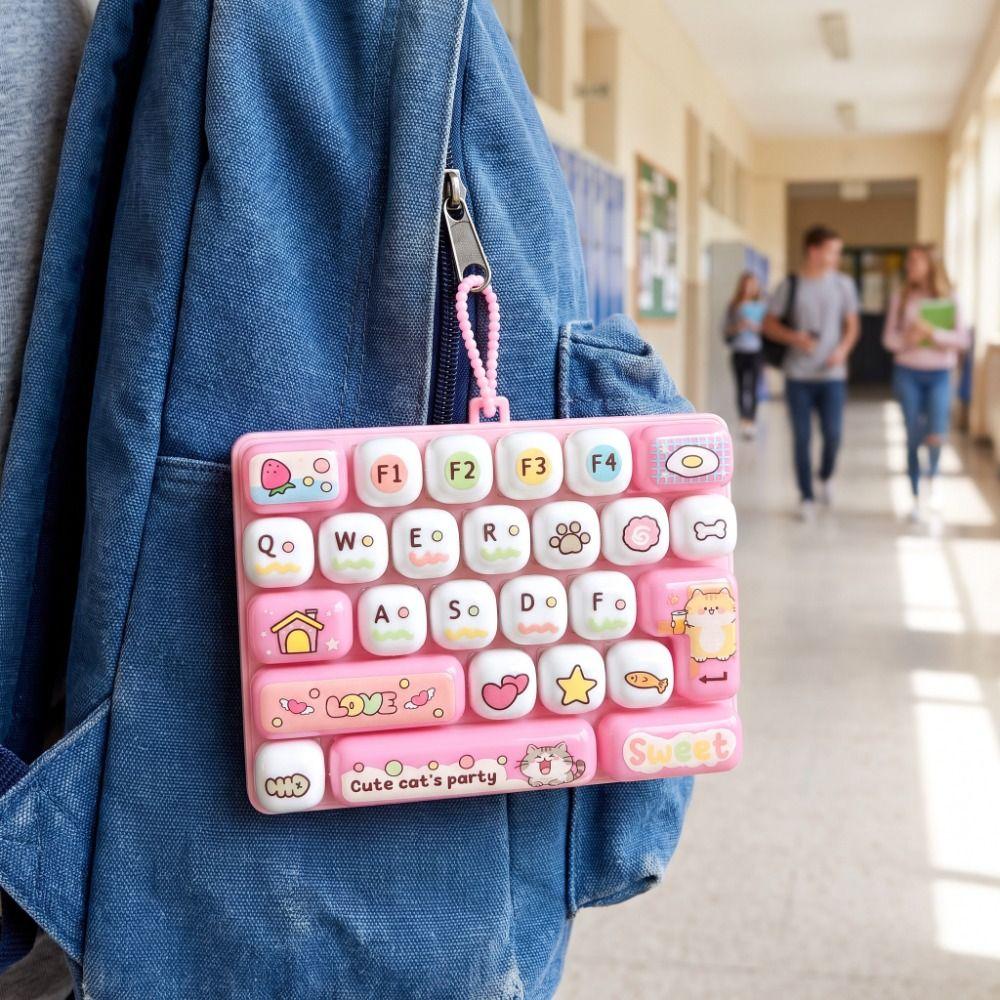 Cute Design Decompression Button Toy Creative Style Keyboard Keychain Accessories Gift