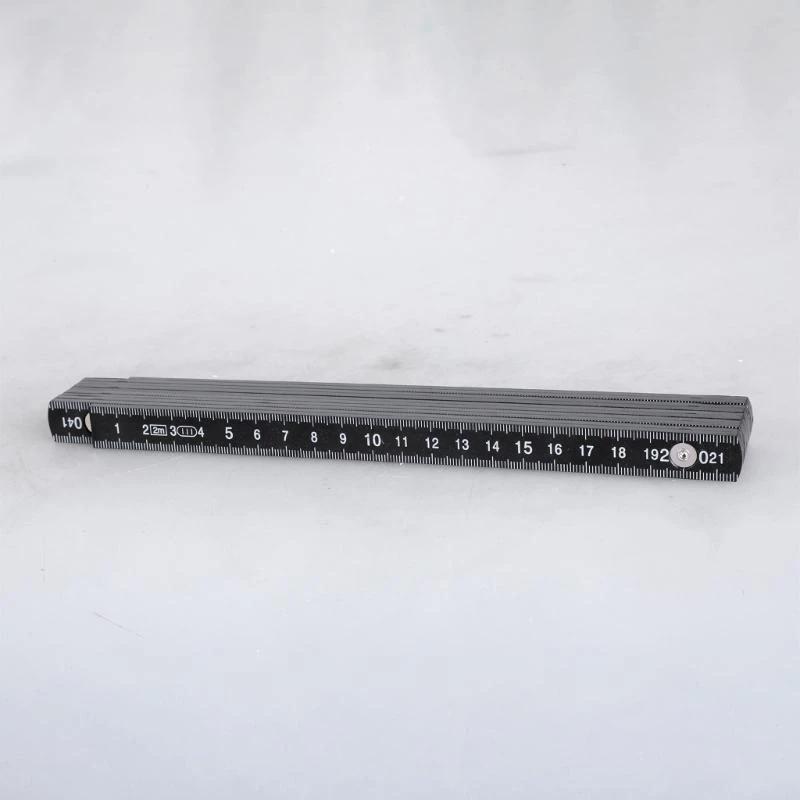 MXLA Sturdy 2m Folding Ruler Black Plastic Ruler With Metal Rivets For Professional