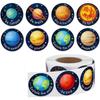 100-500 Pièces Autocollants Papier Système Solaire Planète Espace Extérieur Décoration Fête d'Anniversaire Étiquette d'Étanchéité Enfants Astronomie DIY Étiquette Papier