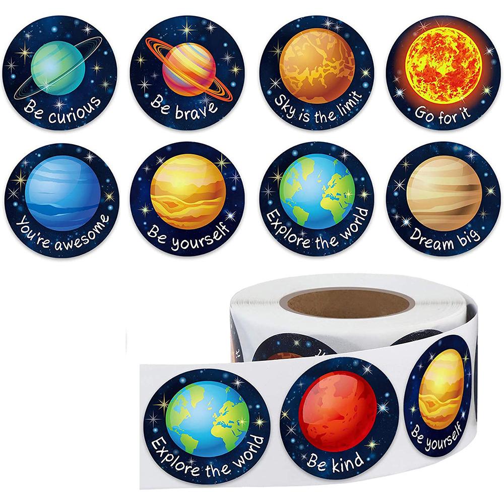 50-500pcs Children Reward Stickers Space Planet Label School Teacher Reward Student Scrapbooking Stationery Diaries Sticker