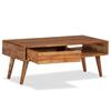 VidaXL Table basse Bois massif avec tiroir sculpté 100 x 50 x 40 cm