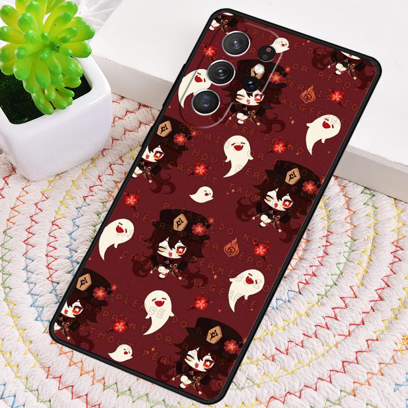 Cartoon Hu Tao Genshin Impact Phone Case for Samsung Galaxy Note 10 Pro S26 Ultra S23 S24 FE S25 S21 S22 PLUS Shockproof Cove