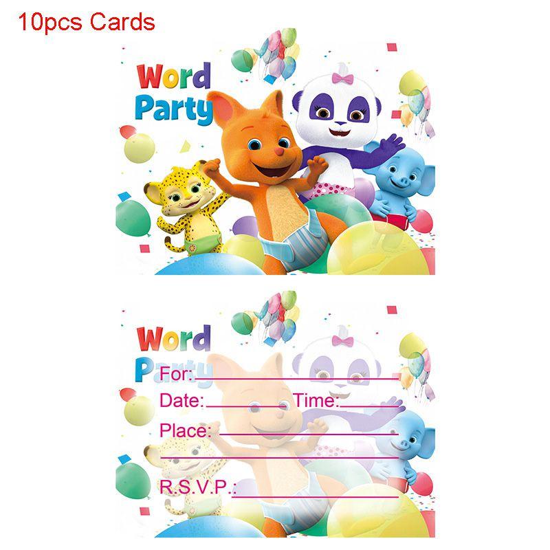 Word Party Theme Party Supplies Cup Plate Banner Cake Topper Cute Birthday Kids