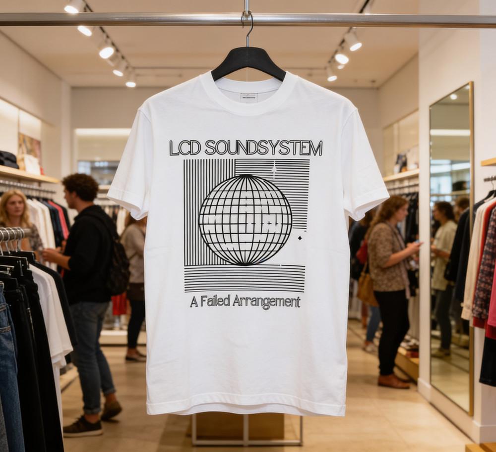 Rare LCD Soundsystem Band Short Sleeve White All Size Unisex Shirt Unisex T-Shirt S
